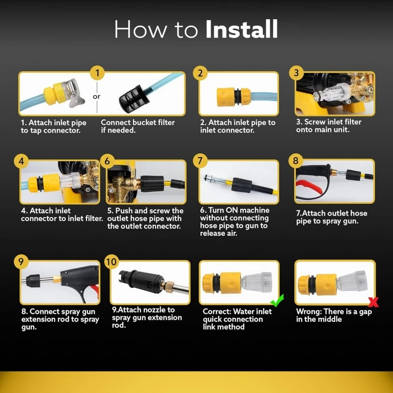 AGARO Supreme Plus Pressure Washer, Car Washer, 2200 Watts Motor, 8L/Min Flow Rate, 140 Bars, Adjustable Pressure Regulator, 8M Outlet Hose, 4M Power Cord, Car, Bike & Home Cleaning, Yellow AGARO Supreme Plus Pressure Washer, Car Washer, 2200 Watts Motor, 8L/Min Flow Rate, 140 Bars, Adjustable Pressure Regulator, 8M Outlet Hose, 4M Power Cord, Car, Bike & Home Cleaning, Yellow