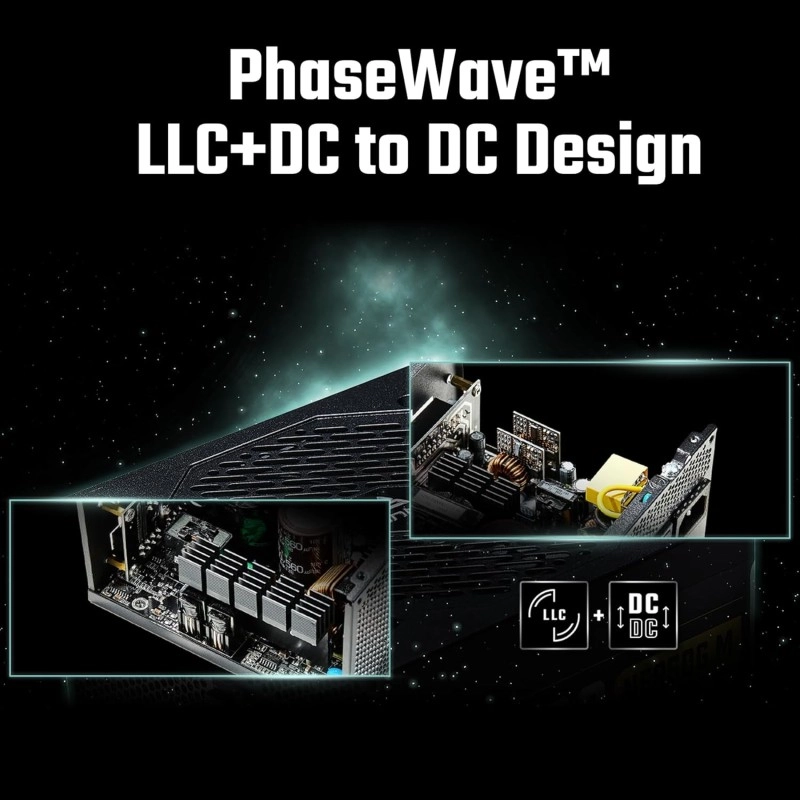ANTEC NeoECO, NE1000G M ATX3.0, 1000W Full Modular PSU, 80 Plus Gold Certified, PCIE 5.0 Support, PhaseWave Design, Japanese Caps, Zero RPM Manager, Silent 120mm Fan, 10-Year Warranty