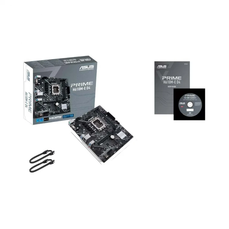 ASUS Prime H610M-E D4 Intel Lga 1700 Mic-ATX Motherboard with Ddr4, Pcie 4.0, Dual M.2 Slots, Realtek 1 Gb Ethernet, Displayport, Hdmi, D-Sub, USB 3.2 Gen 1 Ports, Sata 6 Gbps, Com Header, RGB Header ASUS Prime H610M-E D4 Intel Lga 1700 Mic-ATX Motherboard with Ddr4, Pcie 4.0, Dual M.2 Slots, Realtek 1 Gb Ethernet, Displayport, Hdmi, D-Sub, USB 3.2 Gen 1 Ports, Sata 6 Gbps, Com Header, RGB Header