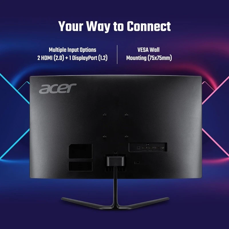 Acer ED270R S3 27 Inch (68.58 Cm) Full HD 1500 R Curved Gaming LCD Monitor with LED Back Light I 1MS VRB, 180Hz Refresh Rate I AMD Freesync Premium I 2 x HDMI 1 x Display Port I HDR 10 I Black Acer ED270R S3 27 Inch (68.58 Cm) Full HD 1500 R Curved Gaming LCD Monitor with LED Back Light I 1MS VRB, 180Hz Refresh Rate I AMD Freesync Premium I 2 x HDMI 1 x Display Port I HDR 10 I Black