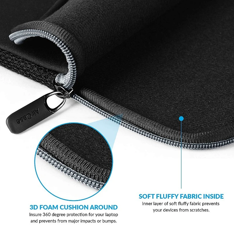 AirCase Laptop Bag Sleeve Case Cover Pouch for 12-Inch 12.5-Inch Laptop for Men & Women Neoprene (Black) AirCase Laptop Bag Sleeve Case Cover Pouch for 12-Inch 12.5-Inch Laptop for Men & Women Neoprene (Black)