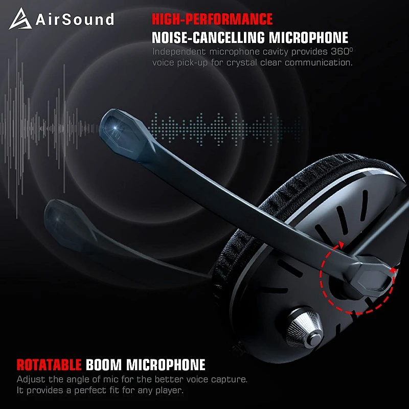 AirSound Alpha-2 Gaming Over-Ear Headset Headphone| Red LED Lights| 7.1 Surround Sound| Noise Cancelling Mic| Volume Control, USB Interface for All Laptop (Alpha-2) AirSound Alpha-2 Gaming Over-Ear Headset Headphone| Red LED Lights| 7.1 Surround Sound| Noise Cancelling Mic| Volume Control, USB Interface for All Laptop (Alpha-2)