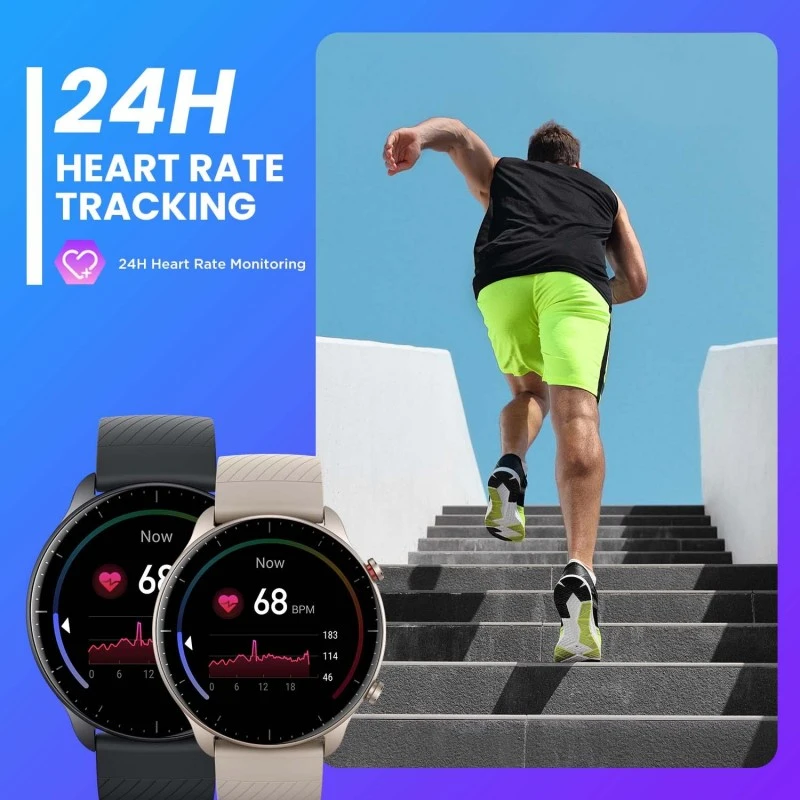 Amazfit GTR 2 (New Version) 46mm Smart Watch with HD AMOLED Display, Built-in Amazon Alexa, Built-in GPS, SpO2 & Stress Monitor, BT Phone Calls, 3GB Music Storage, 90 Sports Modes (Thunder Black) Amazfit GTR 2 (New Version) 46mm Smart Watch with HD AMOLED Display, Built-in Amazon Alexa, Built-in GPS, SpO2 & Stress Monitor, BT Phone Calls, 3GB Music Storage, 90 Sports Modes (Thunder Black)