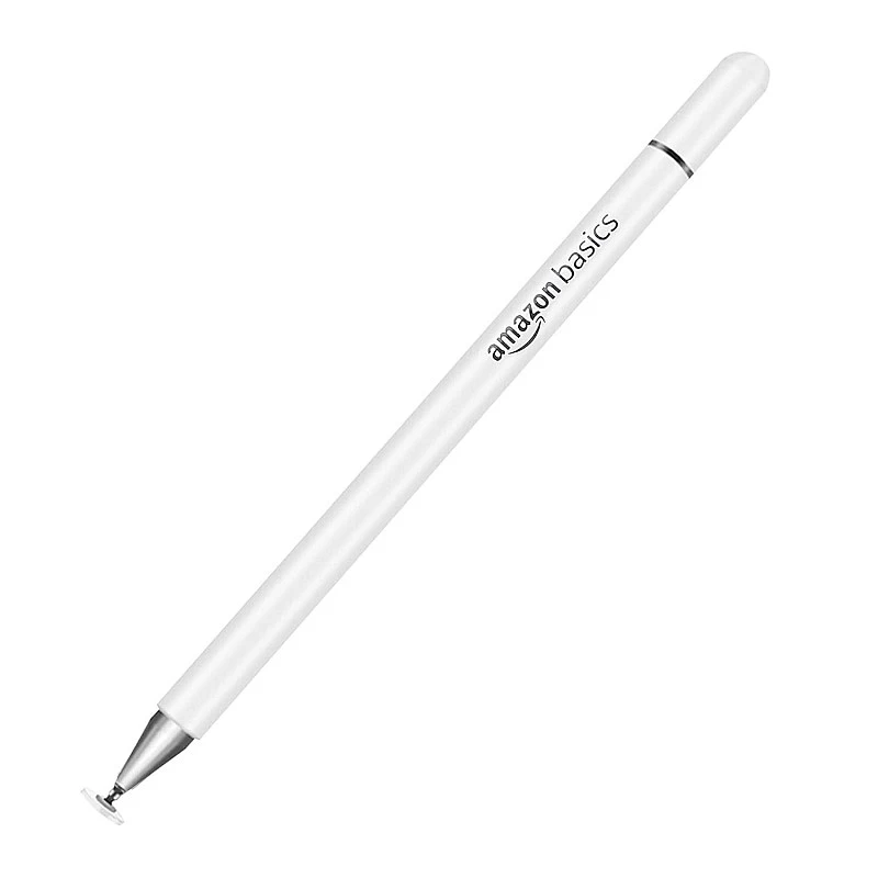 Amazon Basics Capacitive Stylus Pen for Android & iOS All Touchscreen Devices | Fine Point Disc Tip|Lightweight Metal Body with Magnetic Cover - White Amazon Basics Capacitive Stylus Pen for Android & iOS All Touchscreen Devices | Fine Point Disc Tip|Lightweight Metal Body with Magnetic Cover - White