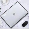 Amazon Basics Hard Shell Laptop Cover for MacBook Air 13-inch with Touch ID (Model M2) | Anti-Fingerprint Case (Matte Black & Semi-Transparent)