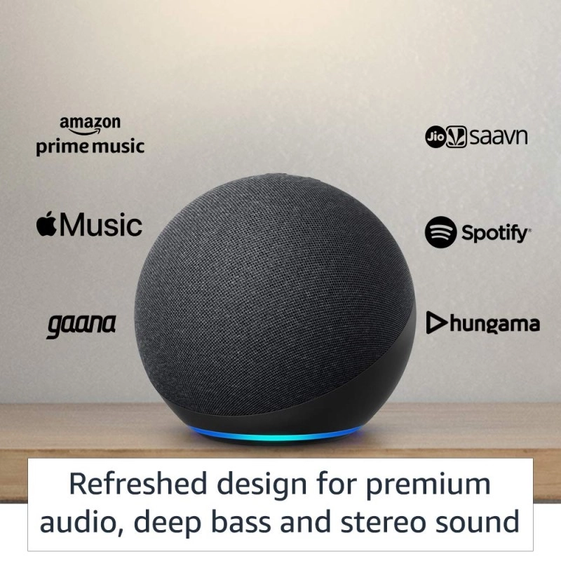 Amazon Echo (4th Gen) | Premium sound powered by Dolby and Alexa (Black) Refurbished