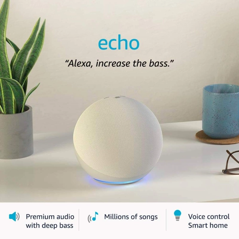 Amazon Echo (4th Gen) | Premium sound powered by Dolby and Alexa (Black) Refurbished