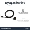 AmazonBasics HL-007347 HDMI Input to DVI Output (Not VGA) Adapter Cable, 6 Feet, Black