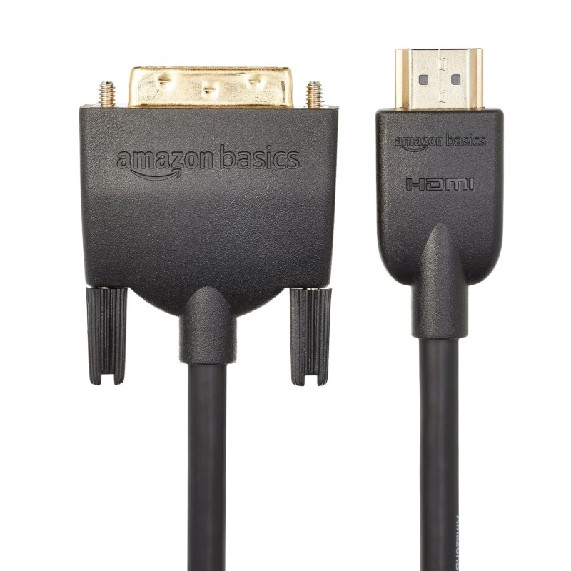 AmazonBasics HL-007347 HDMI Input to DVI Output (Not VGA) Adapter Cable, 6 Feet, Black