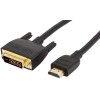 AmazonBasics HL-007347 HDMI Input to DVI Output (Not VGA) Adapter Cable, 6 Feet, Black