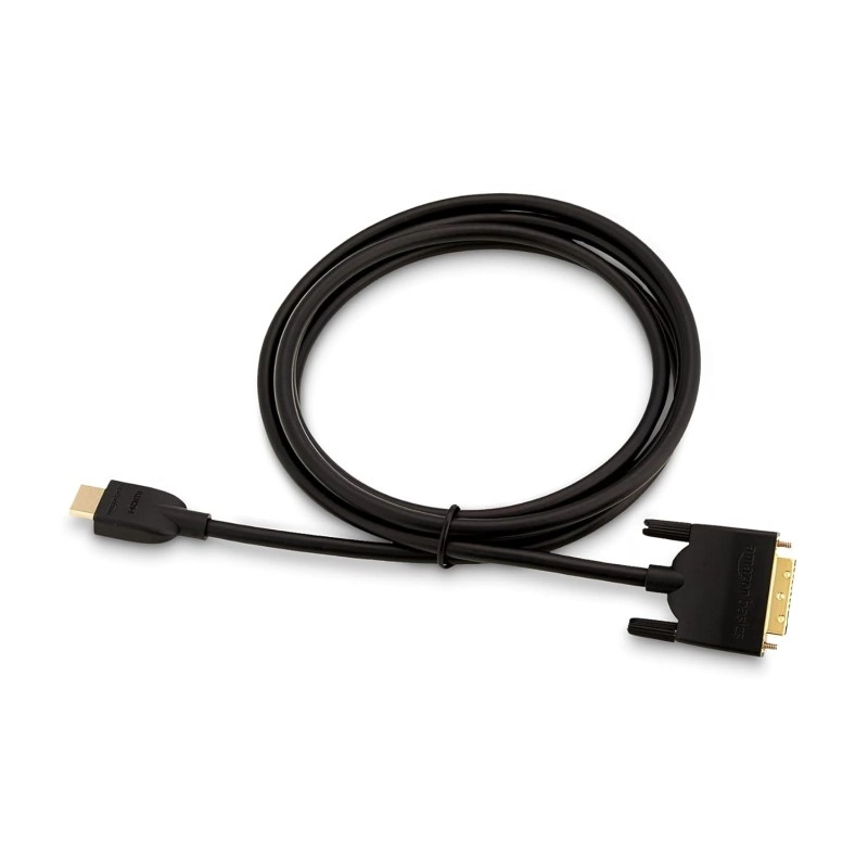 AmazonBasics HL-007347 HDMI Input to DVI Output (Not VGA) Adapter Cable, 6 Feet, Black
