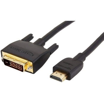 AmazonBasics HL-007347 HDMI Input to DVI Output (Not VGA) Adapter Cable, 6 Feet, Black
