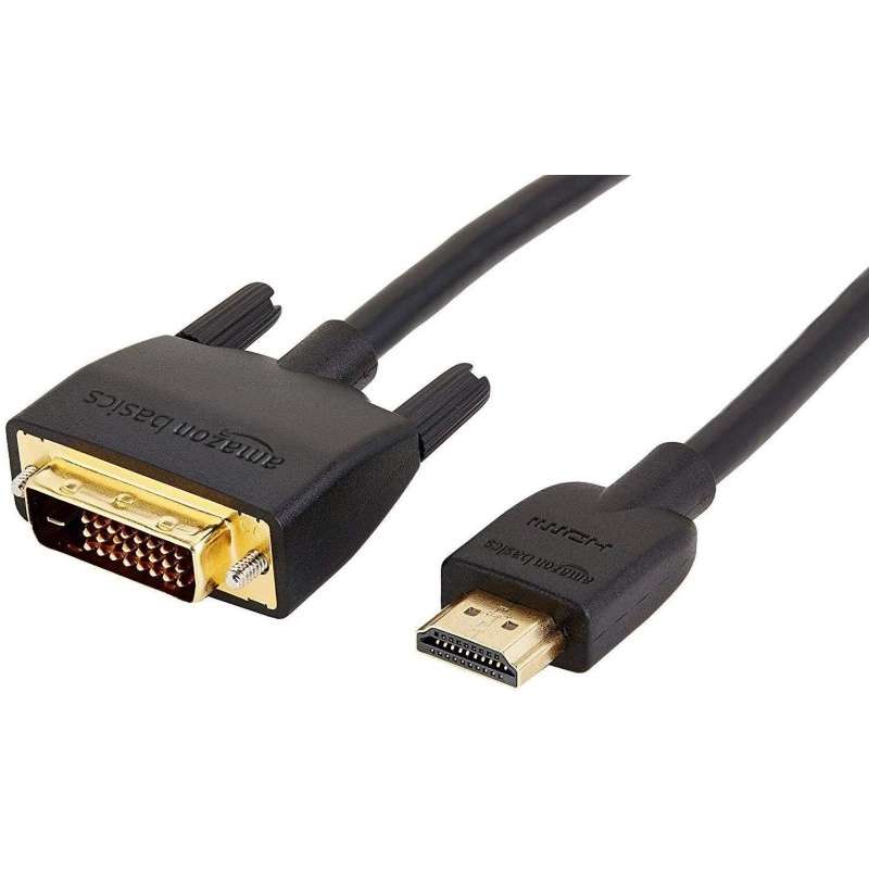 AmazonBasics HL-007347 HDMI Input to DVI Output (Not VGA) Adapter Cable, 6 Feet, Black