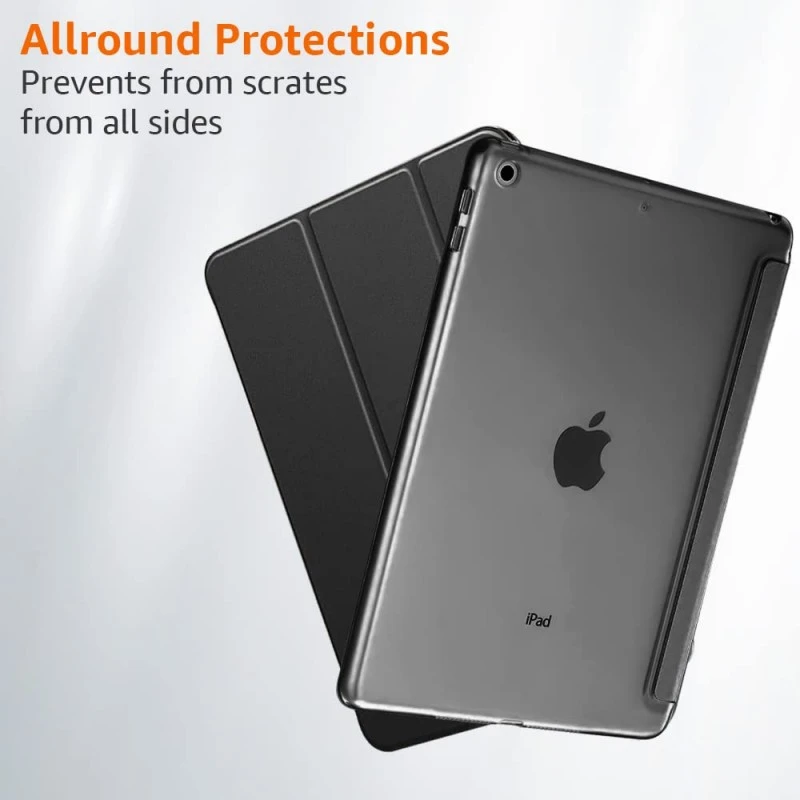 AmazonBasics Smart Trifold Hard Matte Back Flip Stand Case Cover for Apple iPad 10.2 Cover iPad 9th Generation Cover 2021 8th Gen 2020 7th Gen 2019 Generation Case [Auto Sleep/Wake Case] - Sky Blue