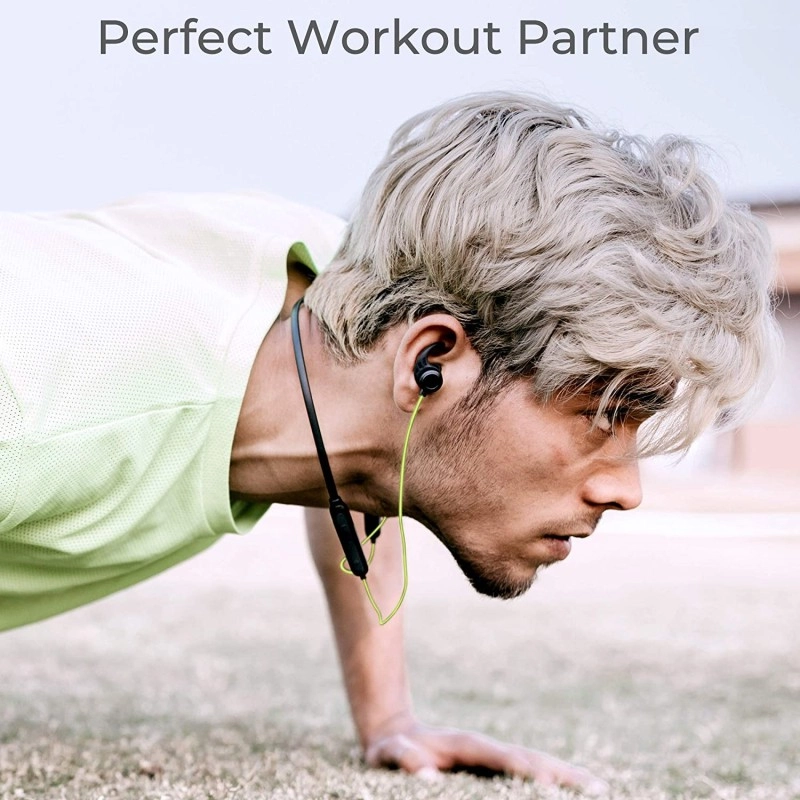 Ambrane Bluetooth Wireless Earphones with High Bass Stereo Sound 10 Hours Playtime Water Splash Proof inbuilt Mic ANB-33 Black Neon Ambrane Bluetooth Wireless Earphones with High Bass Stereo Sound 10 Hours Playtime Water Splash Proof inbuilt Mic ANB-33 Black Neon