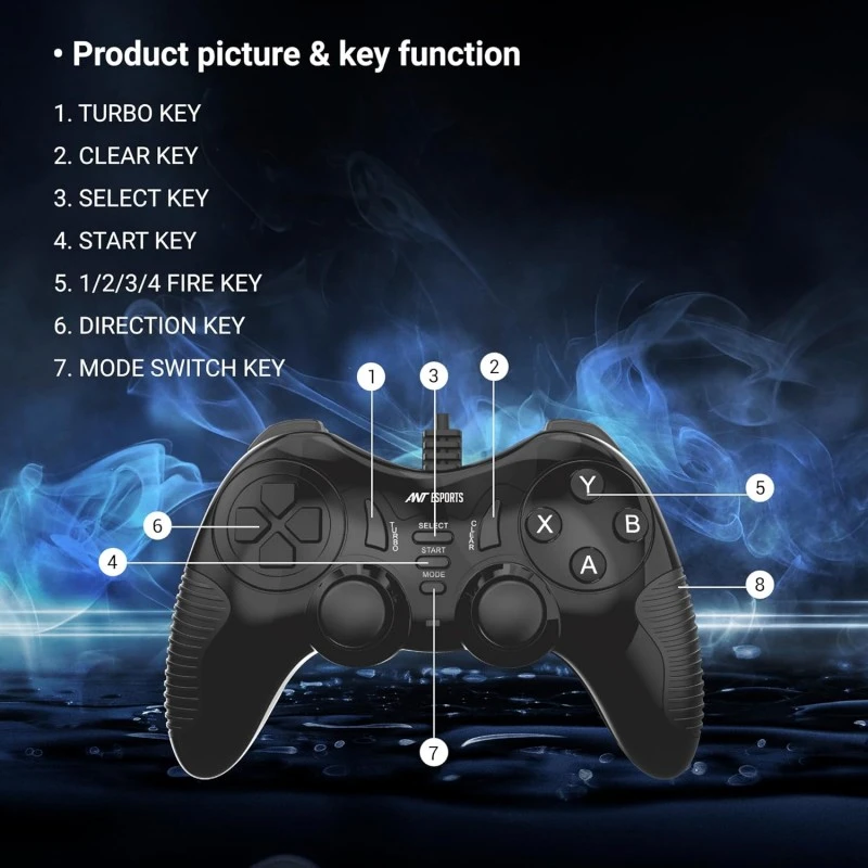 Ant Esports GP110 Wired Gamepad, Compatible for PC & Laptop Computer (Windows 10/8 /7) / PS3 / Android Ant Esports GP110 Wired Gamepad, Compatible for PC & Laptop Computer (Windows 10/8 /7) / PS3 / Android