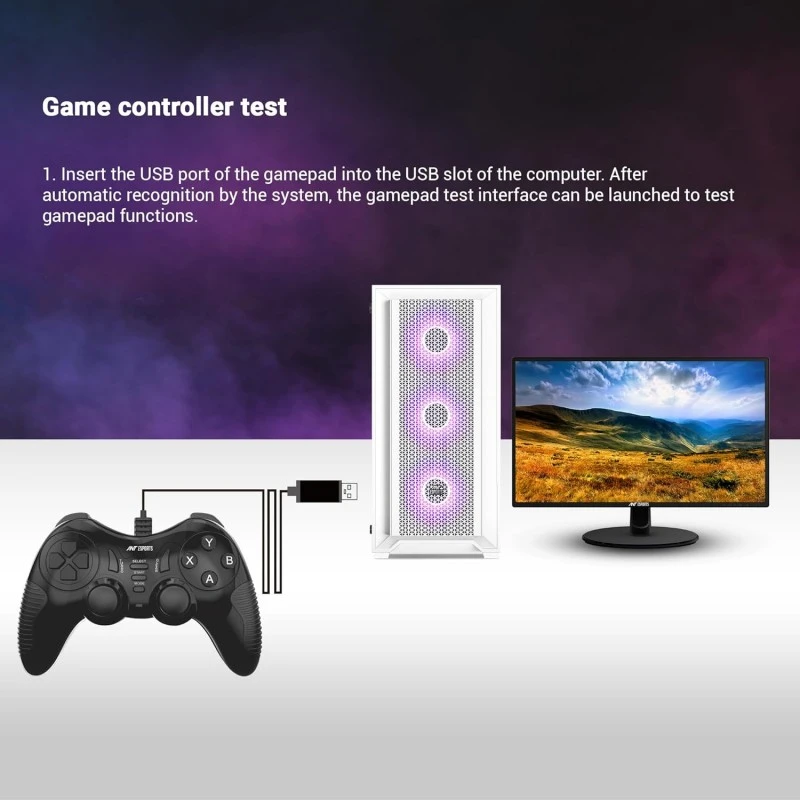 Ant Esports GP110 Wired Gamepad, Compatible for PC & Laptop Computer (Windows 10/8 /7) / PS3 / Android Ant Esports GP110 Wired Gamepad, Compatible for PC & Laptop Computer (Windows 10/8 /7) / PS3 / Android