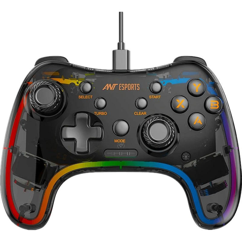 Ant Esports GP110R Wired Game-Pad with Neon RGB, Support PS3, N-Switch Gaming Console, PC, Android tv Set, Android Media Box, D-Input & X-Input Mode for Windows System Ant Esports GP110R Wired Game-Pad with Neon RGB, Support PS3, N-Switch Gaming Console, PC, Android tv Set, Android Media Box, D-Input & X-Input Mode for Windows System