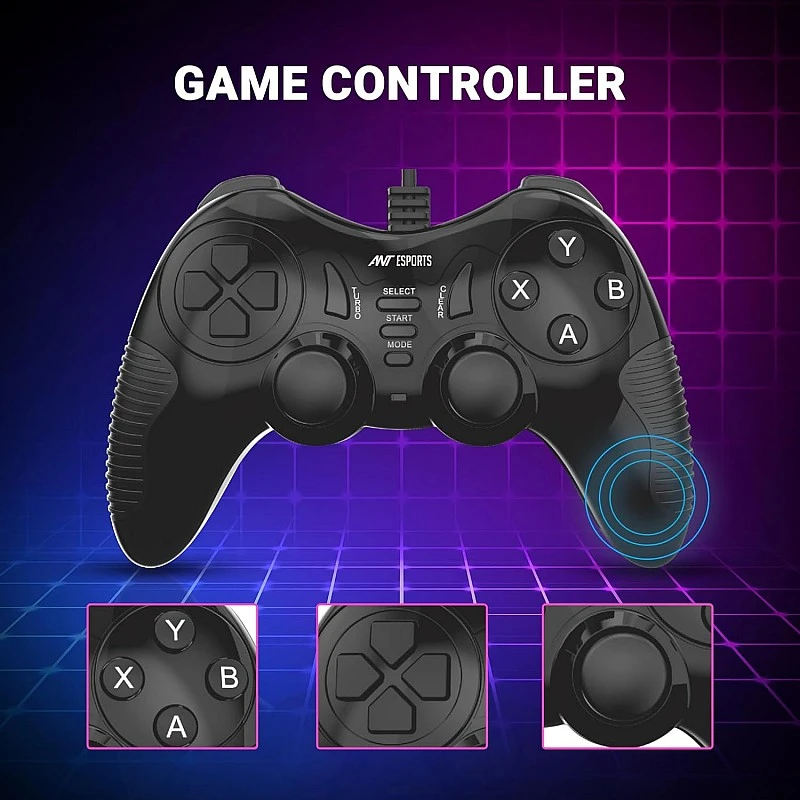 Ant Esports GP115 Wired Gamepad, Compatible for PC & Laptop Computer (All Windows Systems) / PS3 / Android TV Set/Media Box - Black Ant Esports GP115 Wired Gamepad, Compatible for PC & Laptop Computer (All Windows Systems) / PS3 / Android TV Set/Media Box - Black