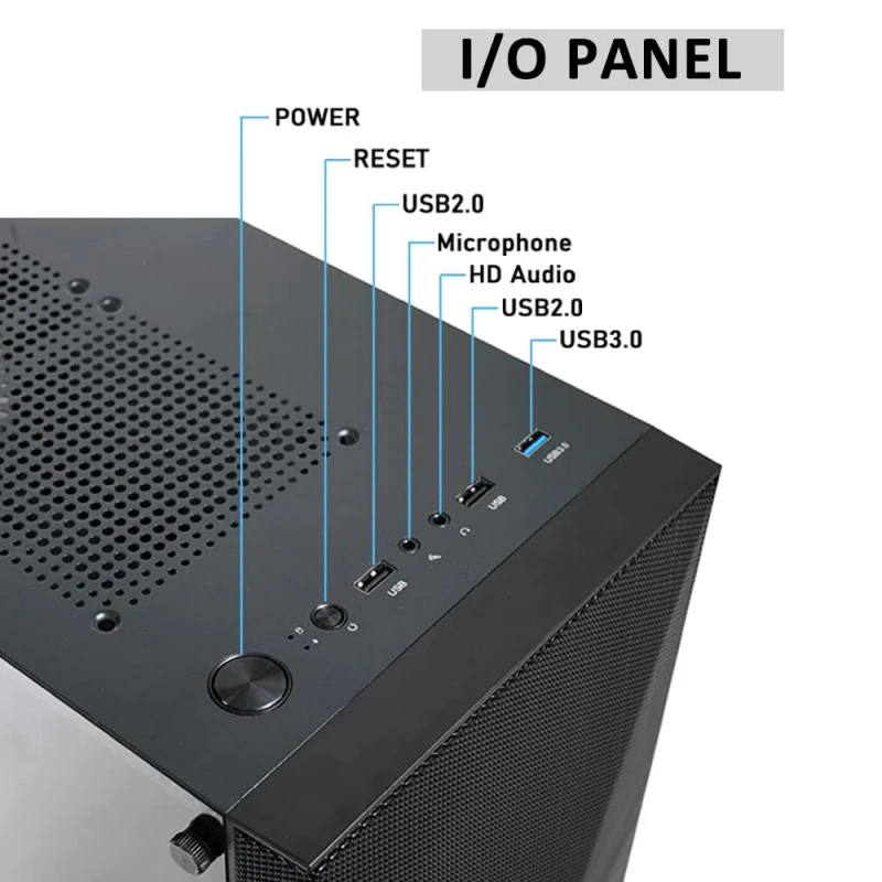 Ant Esports ICE-100 Mid-Tower Computer Case/Gaming Cabinet - Black | Supports ATX, Micro-ATX, Mini-ITX | Pre-Installed 2 x 140mm Front Fans and 1 x 140 mm Rear Fan Ant Esports ICE-100 Mid-Tower Computer Case/Gaming Cabinet - Black | Supports ATX, Micro-ATX, Mini-ITX | Pre-Installed 2 x 140mm Front Fans and 1 x 140 mm Rear Fan