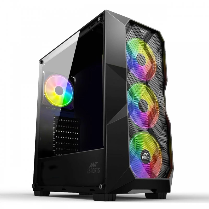 Ant Esports ICE-100 Mid-Tower Computer Case/Gaming Cabinet - Black | Supports ATX, Micro-ATX, Mini-ITX | Pre-Installed 2 x 140mm Front Fans and 1 x 140 mm Rear Fan Ant Esports ICE-100 Mid-Tower Computer Case/Gaming Cabinet - Black | Supports ATX, Micro-ATX, Mini-ITX | Pre-Installed 2 x 140mm Front Fans and 1 x 140 mm Rear Fan