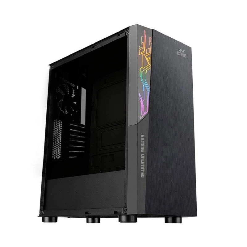 Ant Esports ICE-100 Mid-Tower Computer Case/Gaming Cabinet - Black | Supports ATX, Micro-ATX, Mini-ITX | Pre-Installed 2 x 140mm Front Fans and 1 x 140 mm Rear Fan Ant Esports ICE-100 Mid-Tower Computer Case/Gaming Cabinet - Black | Supports ATX, Micro-ATX, Mini-ITX | Pre-Installed 2 x 140mm Front Fans and 1 x 140 mm Rear Fan