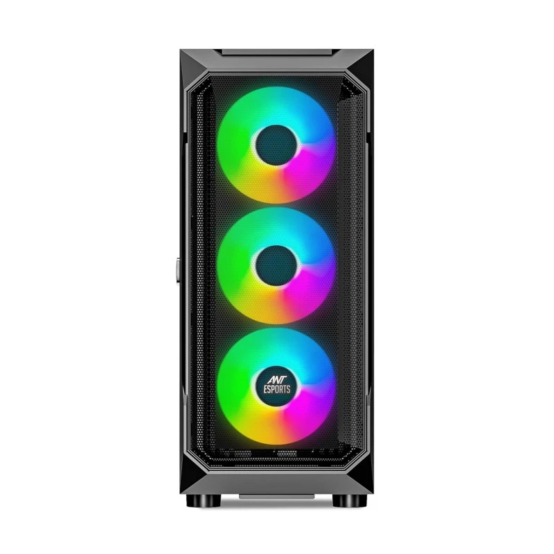 Ant Esports ICE-100 Mid-Tower Computer Case/Gaming Cabinet - Black | Supports ATX, Micro-ATX, Mini-ITX | Pre-Installed 2 x 140mm Front Fans and 1 x 140 mm Rear Fan Ant Esports ICE-100 Mid-Tower Computer Case/Gaming Cabinet - Black | Supports ATX, Micro-ATX, Mini-ITX | Pre-Installed 2 x 140mm Front Fans and 1 x 140 mm Rear Fan