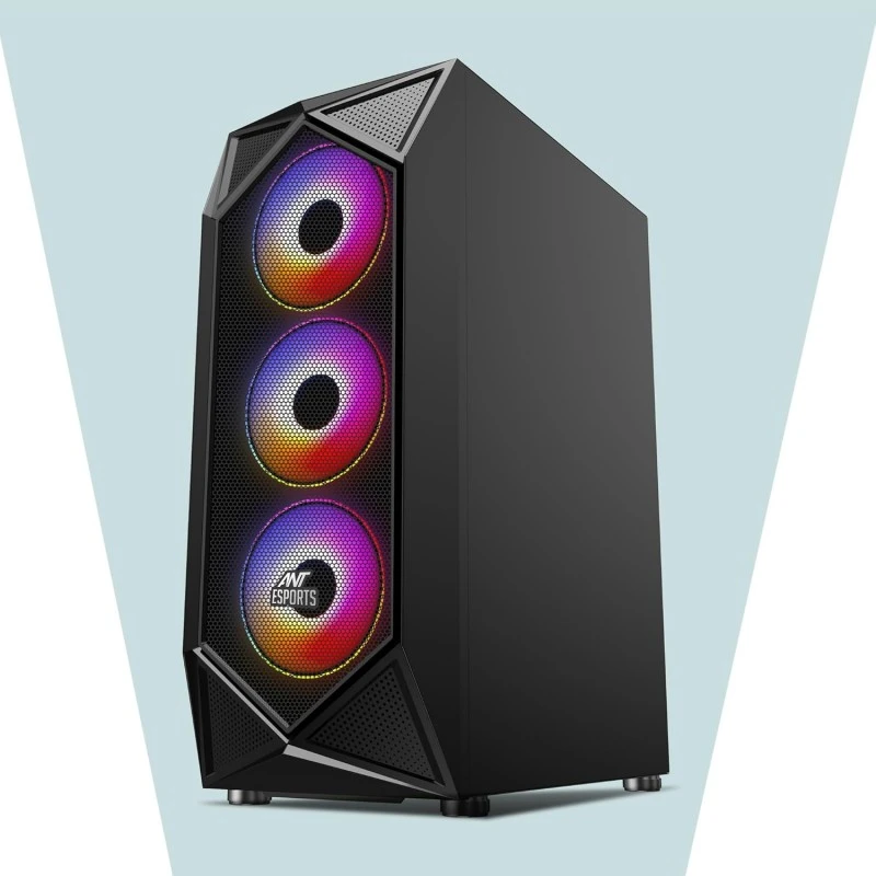 Ant Esports ICE-100 Mid-Tower Computer Case/Gaming Cabinet - Black | Supports ATX, Micro-ATX, Mini-ITX | Pre-Installed 2 x 140mm Front Fans and 1 x 140 mm Rear Fan Ant Esports ICE-100 Mid-Tower Computer Case/Gaming Cabinet - Black | Supports ATX, Micro-ATX, Mini-ITX | Pre-Installed 2 x 140mm Front Fans and 1 x 140 mm Rear Fan