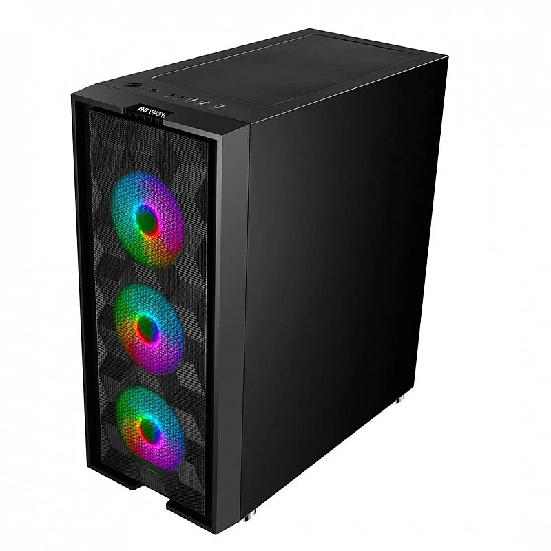Ant Esports ICE-521MT Mid Tower Computer Case I Gaming Cabinet I Supports ATX MB with Transparent Tempered Glass Side Panel- Black Ant Esports ICE-521MT Mid Tower Computer Case I Gaming Cabinet I Supports ATX MB with Transparent Tempered Glass Side Panel- Black