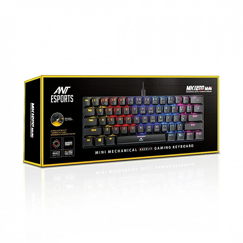 Ant Esports MK1200 Mini Wired Mechanical Gaming Keyboard Red Switch Ant Esports MK1200 Mini Wired Mechanical Gaming Keyboard Red Switch
