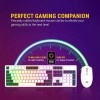 Ant Esports MK1400 Pro Backlit Membrane Wired Gaming Keyboard with Mixed Colour Lighting, White & Black Keycaps, Double Injection Key Caps - Black