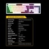 Ant Esports MK1400 Pro Backlit Membrane Wired Gaming Keyboard with Mixed Colour Lighting, White & Black Keycaps, Double Injection Key Caps - Black