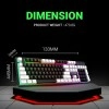 Ant Esports MK1400 Pro Backlit Membrane Wired Gaming Keyboard with Mixed Colour Lighting, White & Black Keycaps, Double Injection Key Caps - Black