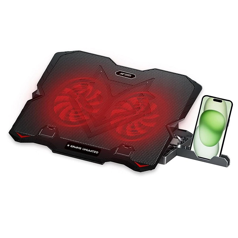 Ant Esports NC210 Gaming Notebook Cooler with 6 Cooling Fans for 10" - 15.6" Laptops, RGB Lights, 2 USB Ports Ant Esports NC210 Gaming Notebook Cooler with 6 Cooling Fans for 10" - 15.6" Laptops, RGB Lights, 2 USB Ports