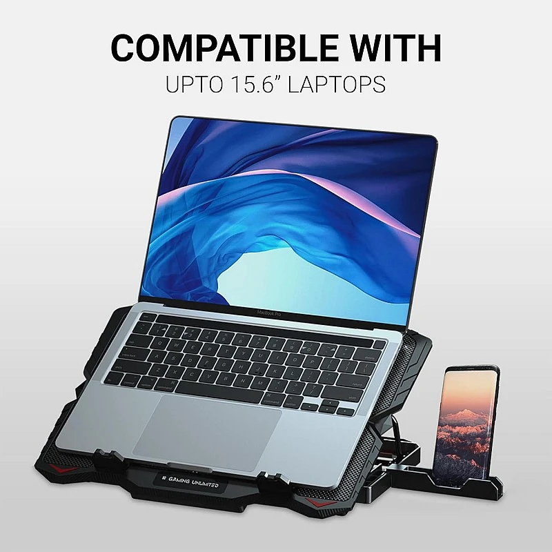 Ant Esports NC210 Gaming Notebook Cooler with 6 Cooling Fans for 10" - 15.6" Laptops, RGB Lights, 2 USB Ports Ant Esports NC210 Gaming Notebook Cooler with 6 Cooling Fans for 10" - 15.6" Laptops, RGB Lights, 2 USB Ports