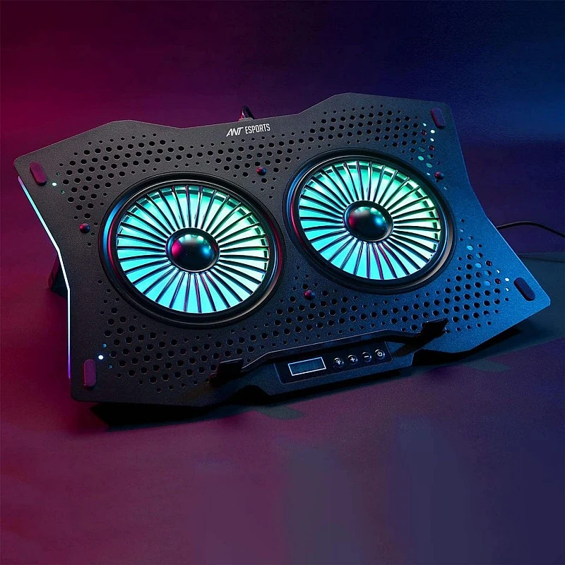Ant Esports NC210 Gaming Notebook Cooler with 6 Cooling Fans for 10" - 15.6" Laptops, RGB Lights, 2 USB Ports Ant Esports NC210 Gaming Notebook Cooler with 6 Cooling Fans for 10" - 15.6" Laptops, RGB Lights, 2 USB Ports