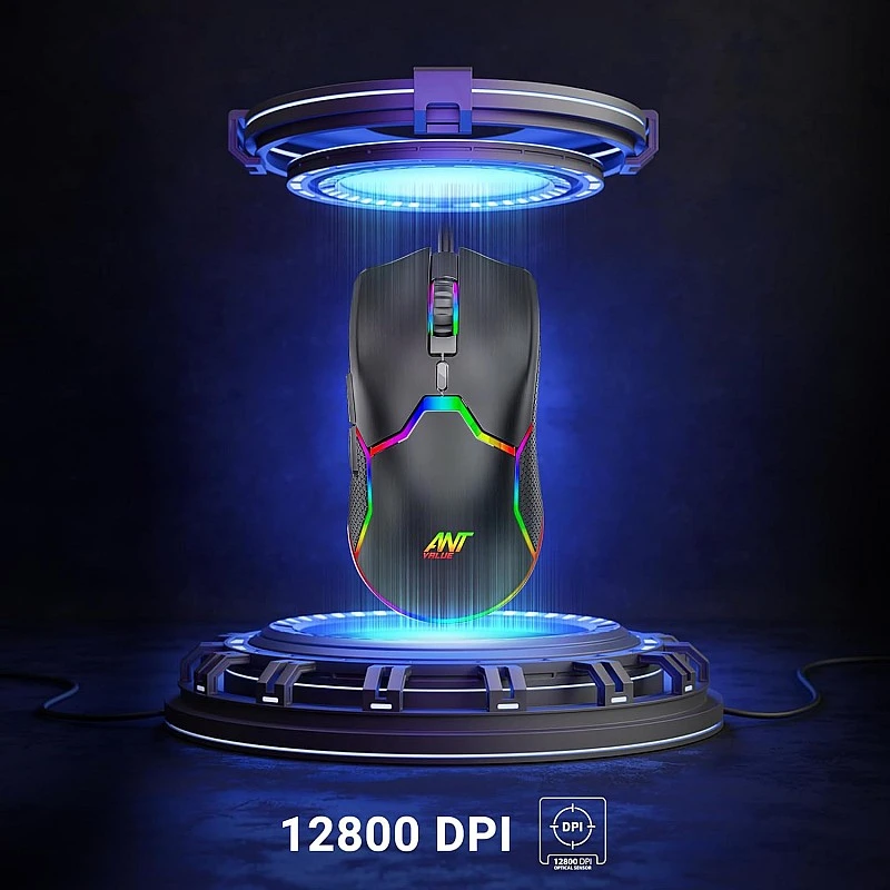 Ant Value GM1103 Gaming Mouse, USB Optical Computer Mice with RGB Backlit, 4 Adjustable DPI Up to 3600, Ergonomic Gamer Laptop PC Mouse for Windows 7/8/10/XP Vista Linux -Black Ant Value GM1103 Gaming Mouse, USB Optical Computer Mice with RGB Backlit, 4 Adjustable DPI Up to 3600, Ergonomic Gamer Laptop PC Mouse for Windows 7/8/10/XP Vista Linux -Black