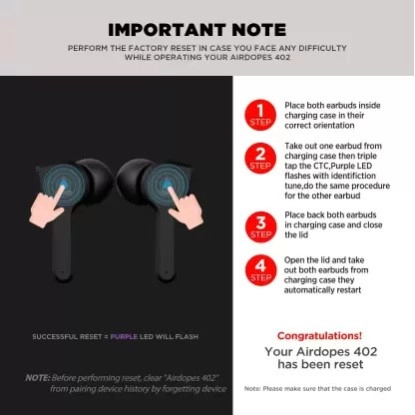 boAt Airdopes 402 Bluetooth Headset Active Black boAt Airdopes 402 Bluetooth Headset Active Black