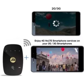  JioFi 4G Hotspot M2S | 150 Mbps Portable Wi-Fi Device (Black) Refurbished