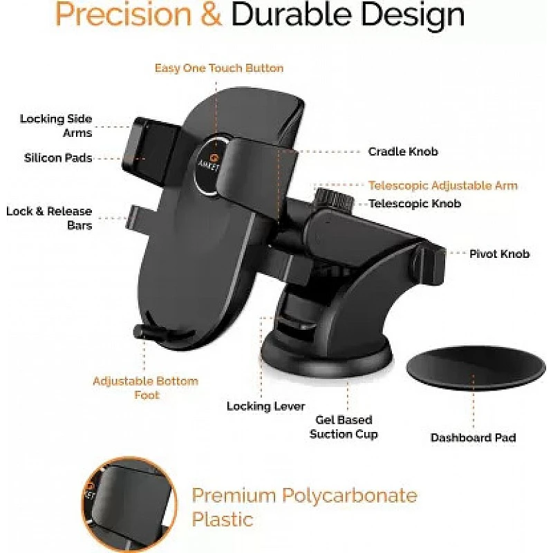 Amkette Car Mobile Holder for Clip Black Amkette Car Mobile Holder for Clip Black
