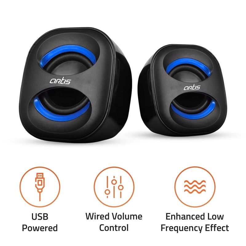 Artis Mini 2.0 USB Multimedia Speakers Blue Artis Mini 2.0 USB Multimedia Speakers Blue