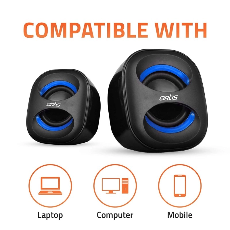 Artis Mini 2.0 USB Multimedia Speakers Blue Artis Mini 2.0 USB Multimedia Speakers Blue