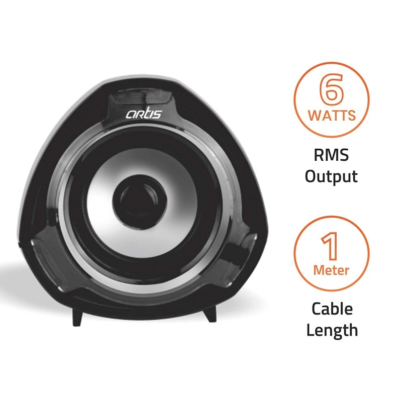 Artis S9 2.0 USB Multimedia Speakers (Black)(6W RMS Output) Artis S9 2.0 USB Multimedia Speakers (Black)(6W RMS Output)