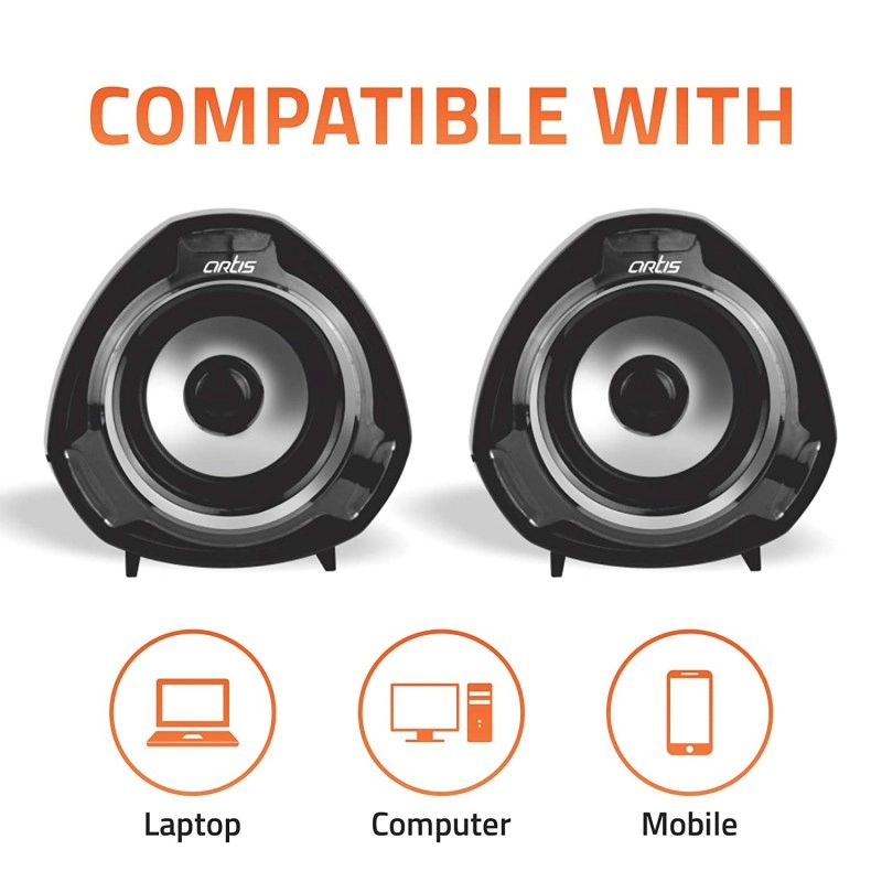 Artis S9 2.0 USB Multimedia Speakers (Black)(6W RMS Output) Artis S9 2.0 USB Multimedia Speakers (Black)(6W RMS Output)