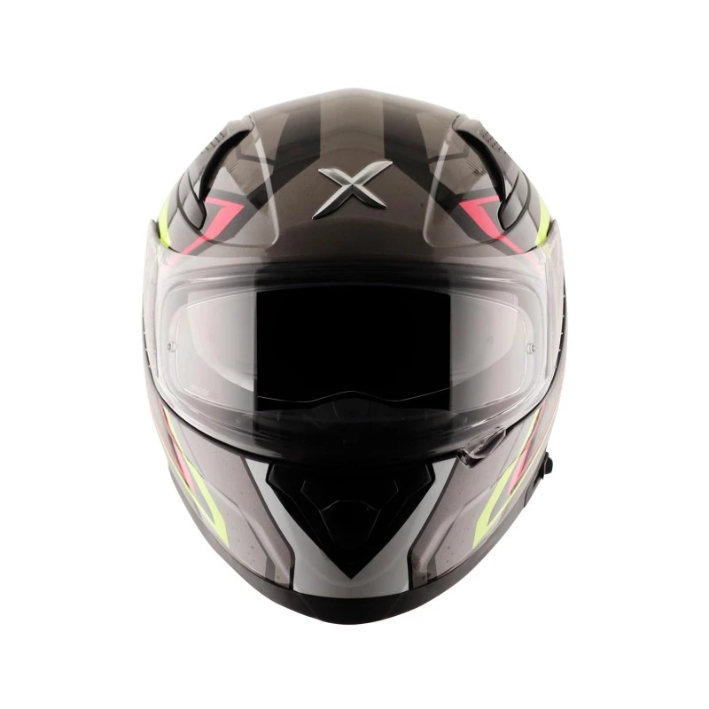 Axor Apex Roadtrip ISI DOT & ECE Certified Full Face Dual Visor Helmet for Men and Women with Outer Clear Visor and Inner Smoke Sun Visor ( Black Grey Helmet, Size: L) Axor Apex Roadtrip ISI DOT & ECE Certified Full Face Dual Visor Helmet for Men and Women with Outer Clear Visor and Inner Smoke Sun Visor ( Black Grey Helmet, Size: L)