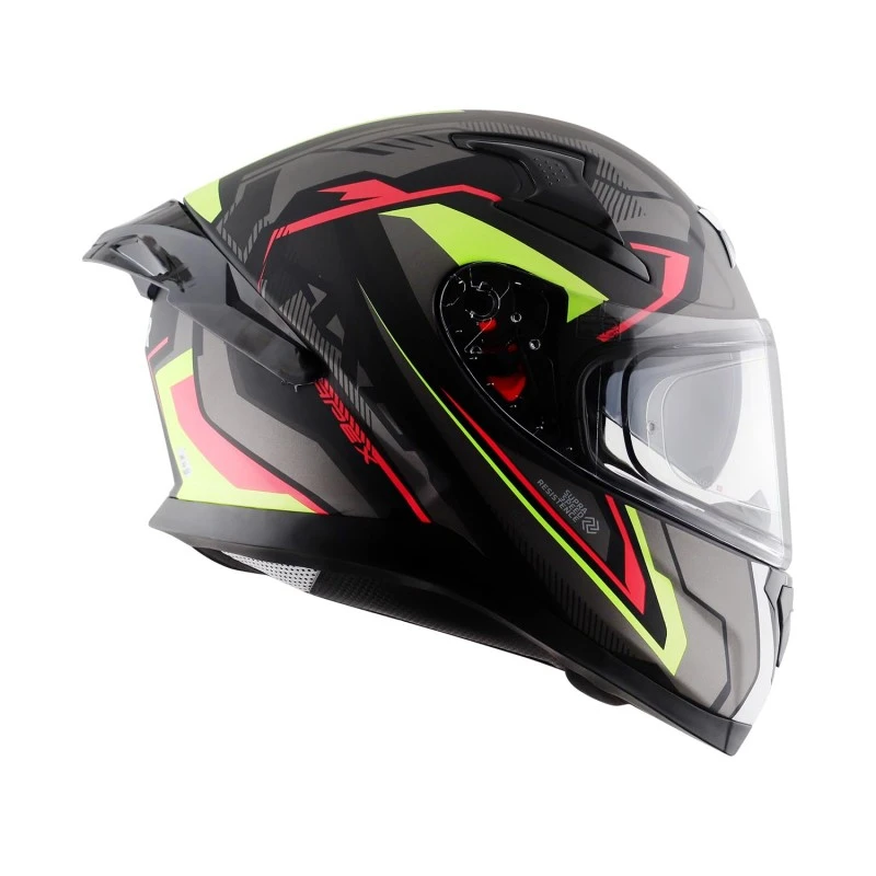 Axor Apex Roadtrip ISI DOT & ECE Certified Full Face Dual Visor Helmet for Men and Women with Outer Clear Visor and Inner Smoke Sun Visor ( Black Grey Helmet, Size: L) Axor Apex Roadtrip ISI DOT & ECE Certified Full Face Dual Visor Helmet for Men and Women with Outer Clear Visor and Inner Smoke Sun Visor ( Black Grey Helmet, Size: L)