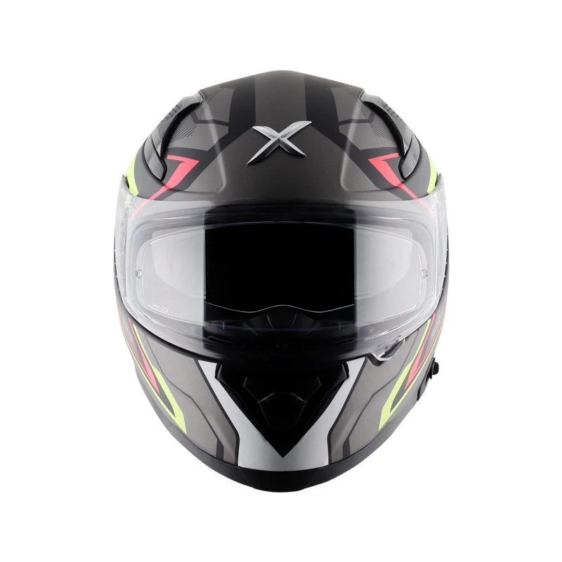 Axor Apex Roadtrip ISI DOT & ECE Certified Full Face Dual Visor Helmet for Men and Women with Outer Clear Visor and Inner Smoke Sun Visor ( Black Grey Helmet, Size: L) Axor Apex Roadtrip ISI DOT & ECE Certified Full Face Dual Visor Helmet for Men and Women with Outer Clear Visor and Inner Smoke Sun Visor ( Black Grey Helmet, Size: L)