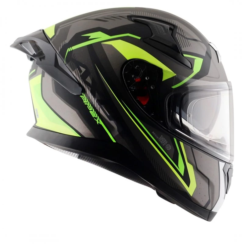 Axor Apex Roadtrip ISI DOT & ECE Certified Full Face Dual Visor Helmet for Men and Women with Outer Clear Visor and Inner Smoke Sun Visor ( Black Grey Helmet, Size: L) Axor Apex Roadtrip ISI DOT & ECE Certified Full Face Dual Visor Helmet for Men and Women with Outer Clear Visor and Inner Smoke Sun Visor ( Black Grey Helmet, Size: L)