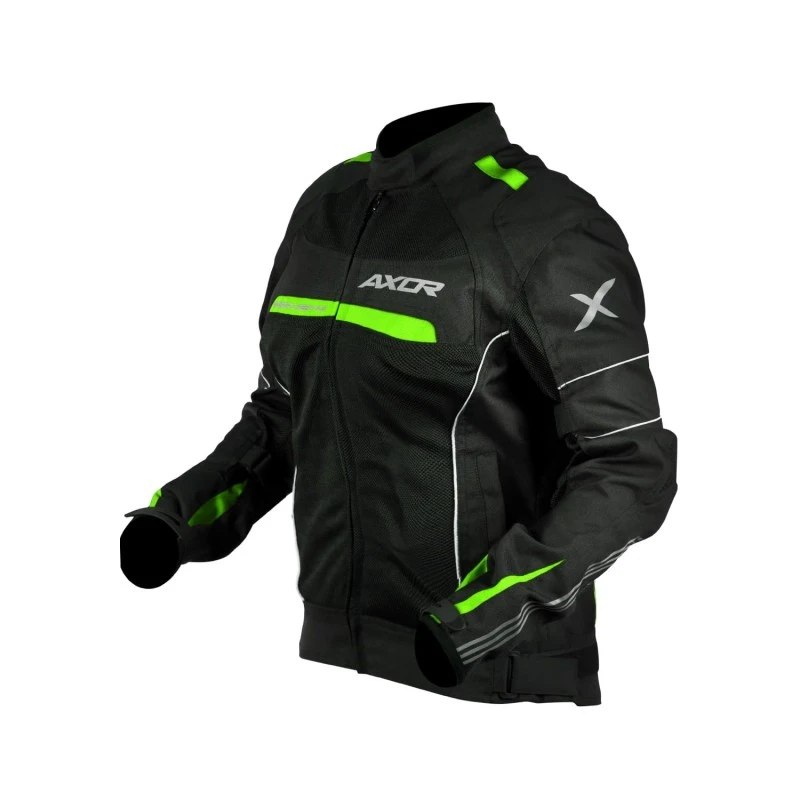 Axor Diva Riding Jacket MaxTec 600-D Textile for Women equipped with -Tech C.E. level 2 protectors at the elbows/shoulders/back and high tenacity mesh fabric for maximum ventilation-Black Neon Green-L Axor Diva Riding Jacket MaxTec 600-D Textile for Women equipped with -Tech C.E. level 2 protectors at the elbows/shoulders/back and high tenacity mesh fabric for maximum ventilation-Black Neon Green-L
