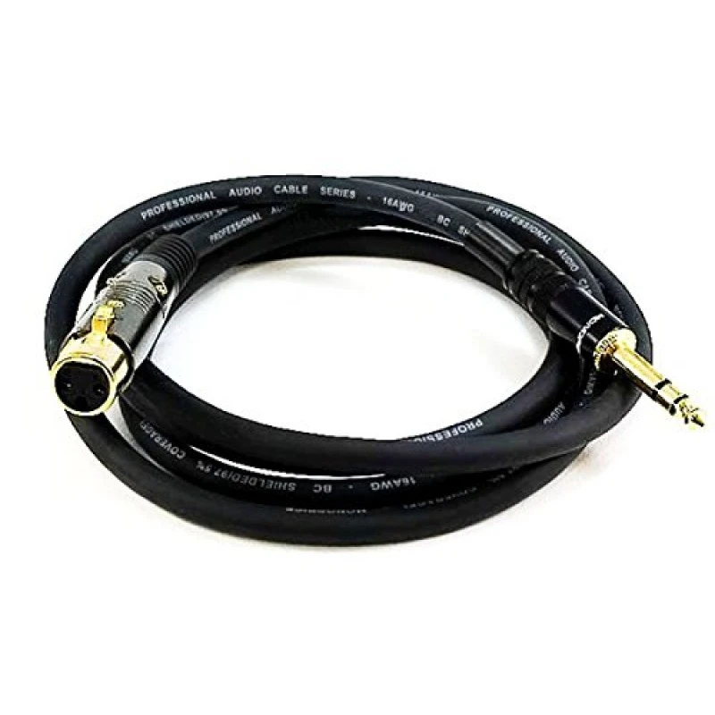 Monoprice 6ft Premier Series XLR Female to 1/4in TRS Male Cable, 16AWG (Gold Plated) Monoprice 6ft Premier Series XLR Female to 1/4in TRS Male Cable, 16AWG (Gold Plated)